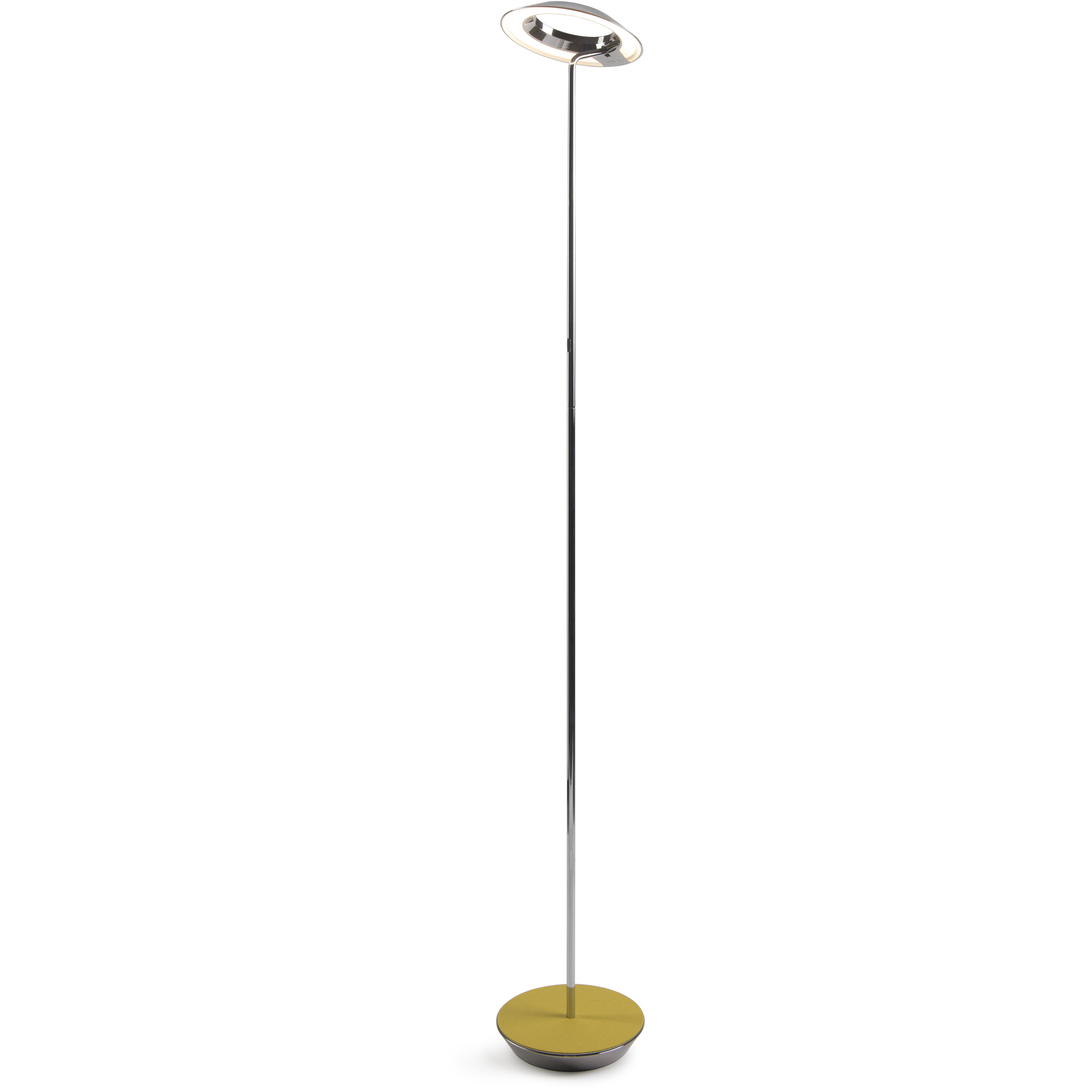 Royyo 45.5 inch 11.00 watt Chrome with Honeydew Felt Floor Lamp Portable Light
